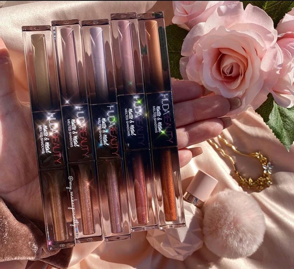 Huda Beauty 5 Combo Lipstick + Eye Shadow 2 in 1 khubsurti.pk