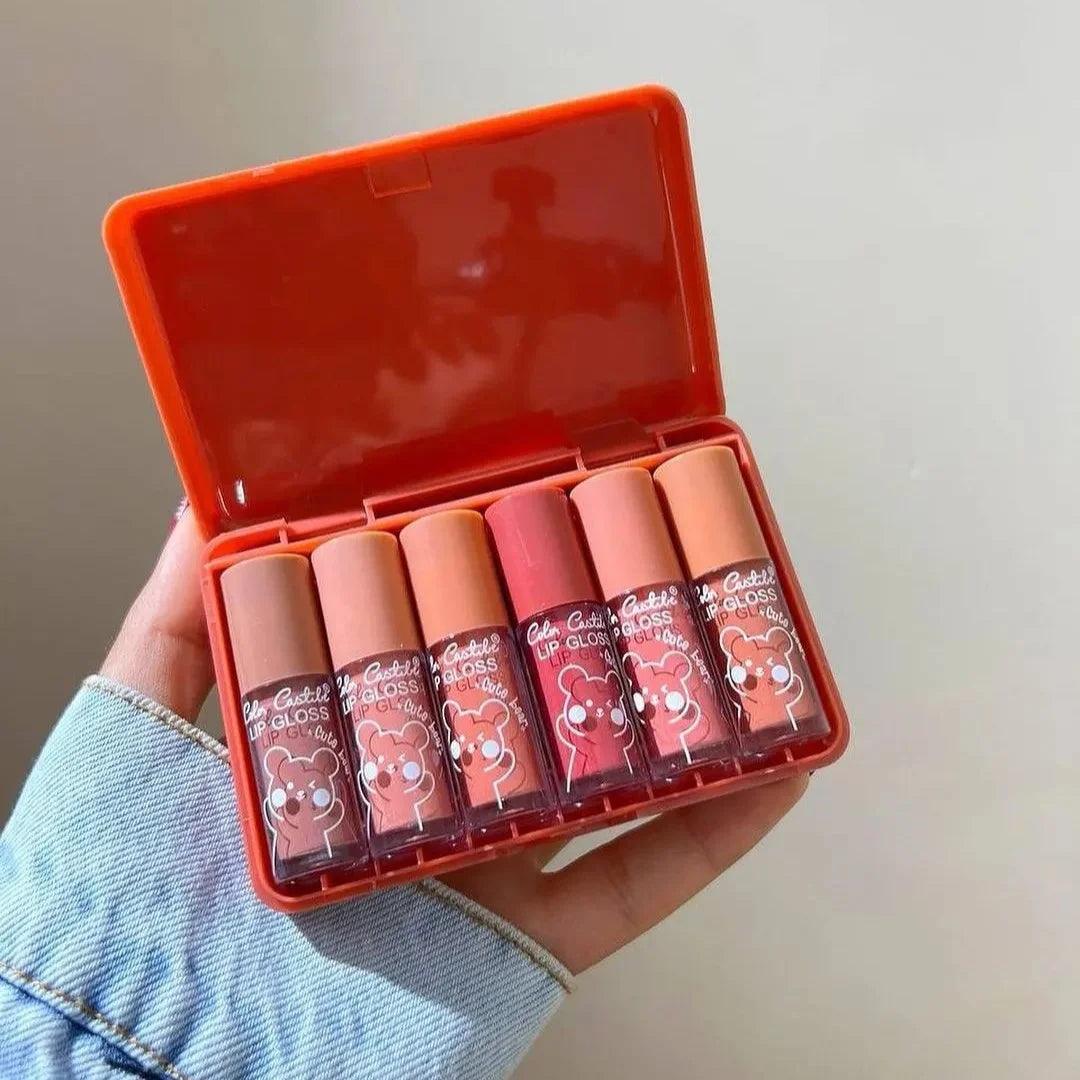 Cute Bear Lip Gloss ( Set of 6) khubsurti.pk