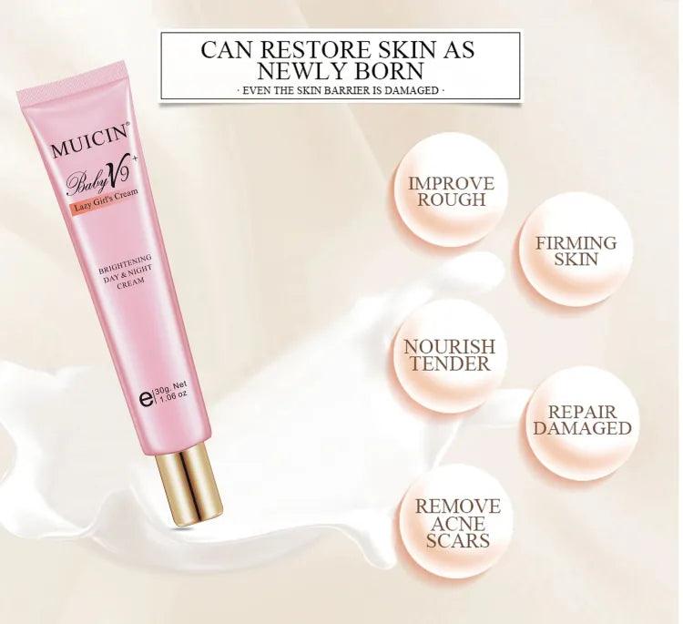 Muicin - V9+ Lazy Girl Day & Night Skin Polish Cream Tube khubsurti.pk