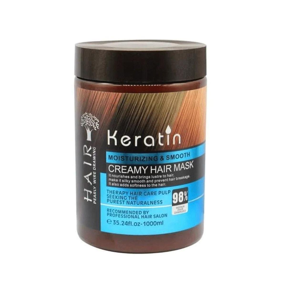 Keratin Nutrition Moisturizing & Smooth Shampoo + conditioner + Hair Serum + Creamy Mask (DEAL 10% OFF)