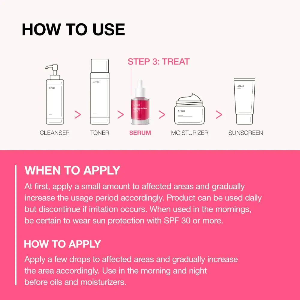 Anua 10% Niacinamide+ 4% Tranexamic Acid Serum Korean Skin Care khubsurti.pk