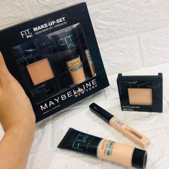 Fitme Maybelline 3 in 1 set ( face powder , foundation tube and foundation stick khubsurti.pk
