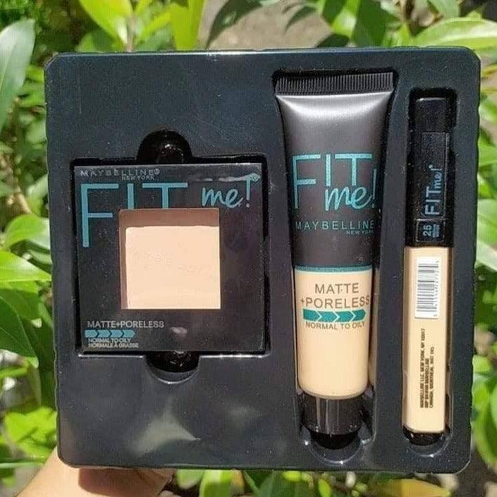 Fitme Maybelline 3 in 1 set ( face powder , foundation tube and foundation stick khubsurti.pk