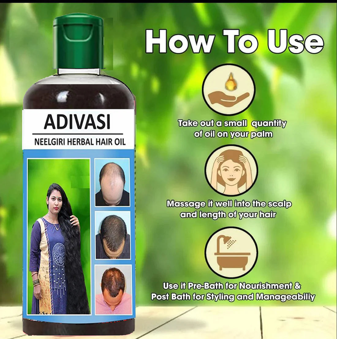 Indian Adivasi Neelambari Hair Oil 250ml khubsurti.pk