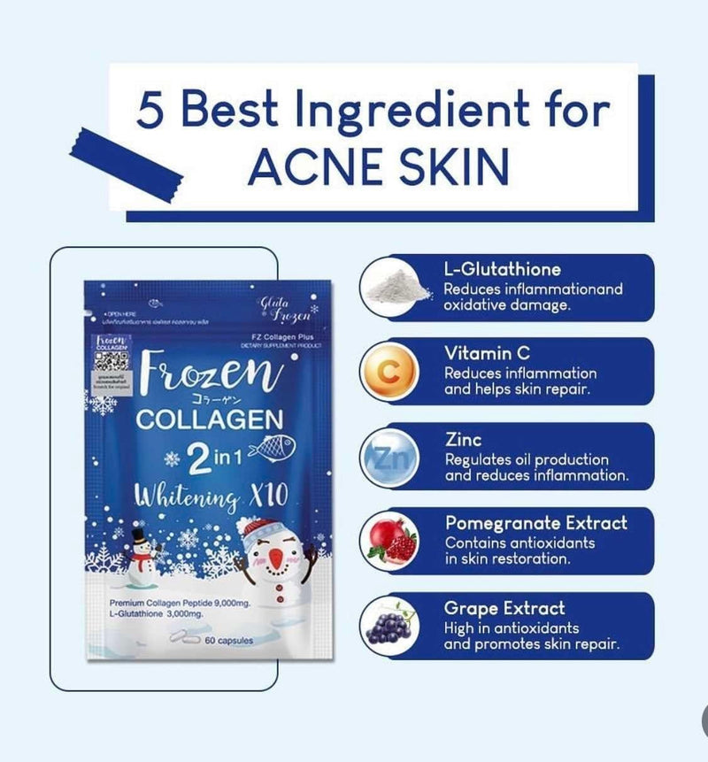 Frozen Collagen and Glutathione Dietary Supplement 60 caps