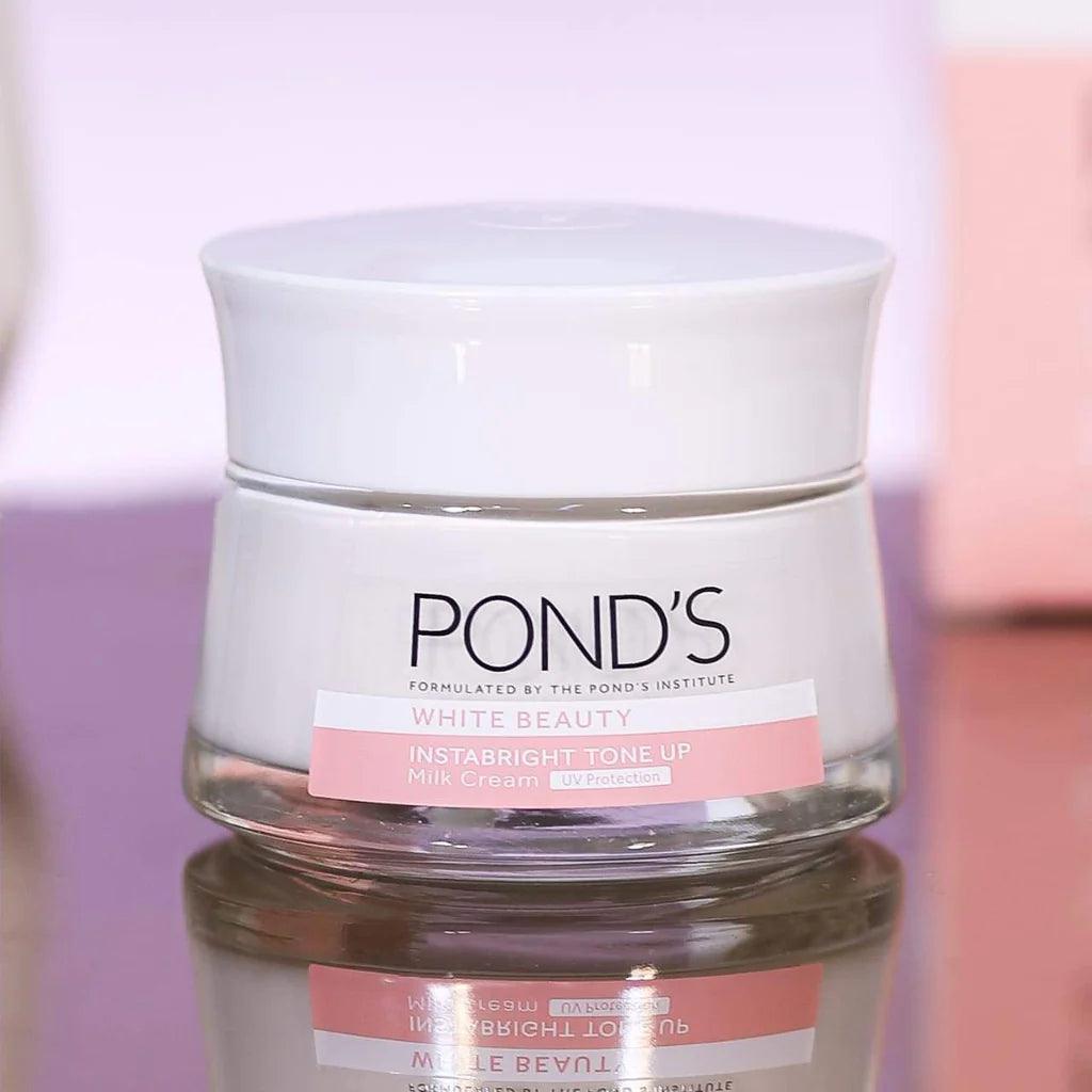 Pond’s White Beauty Insta Bright Tone Up Milk Cream 50g – Glow & Care khubsurti.pk