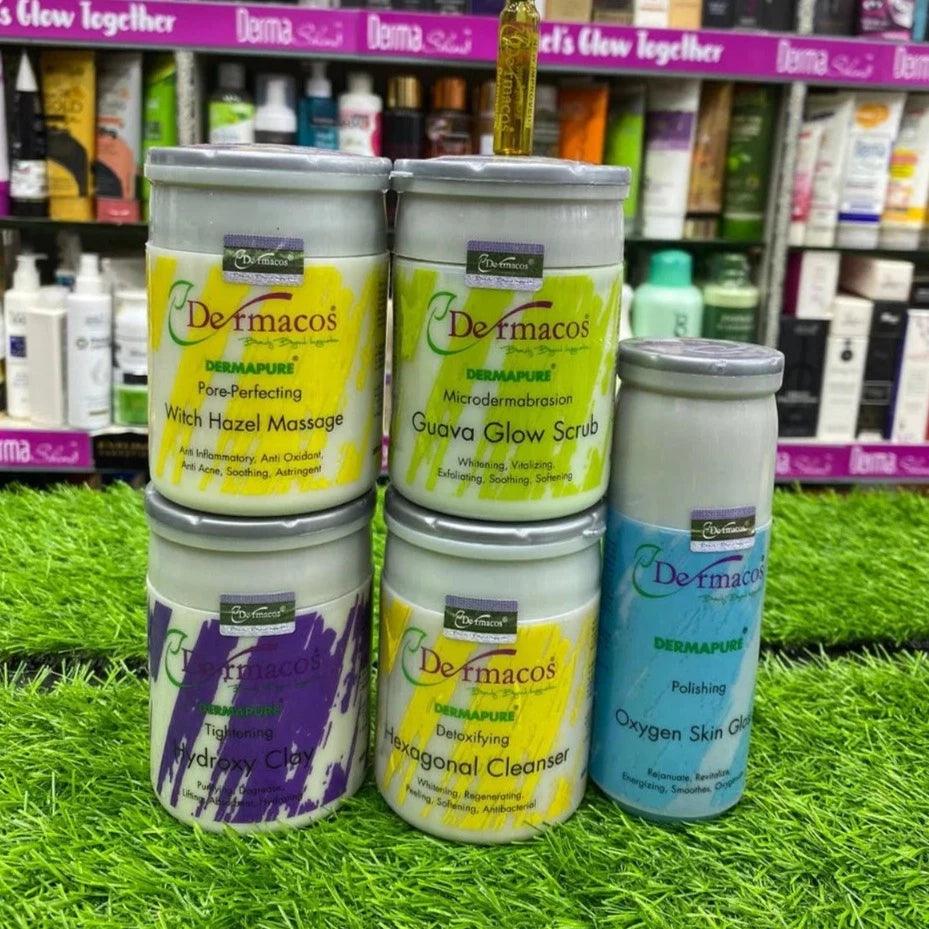 5 in 1 Dermacos Facial Set with Dermacos Ampule Each jar 200gm khubsurti.pk