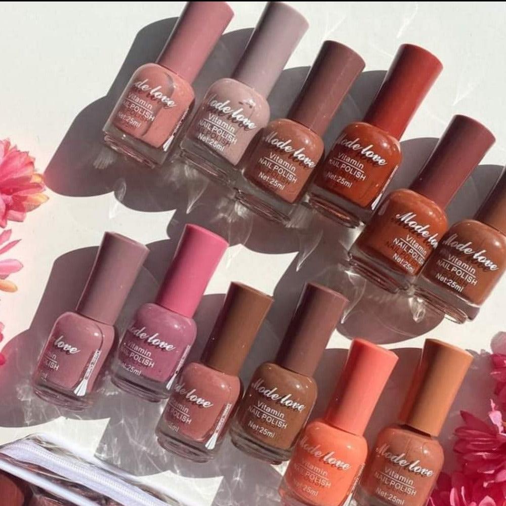 12 pcs Mode Love Nail Paint Permanent khubsurti.pk