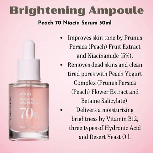 Anua - Peach 70% Niacinamide Serum khubsurti.pk