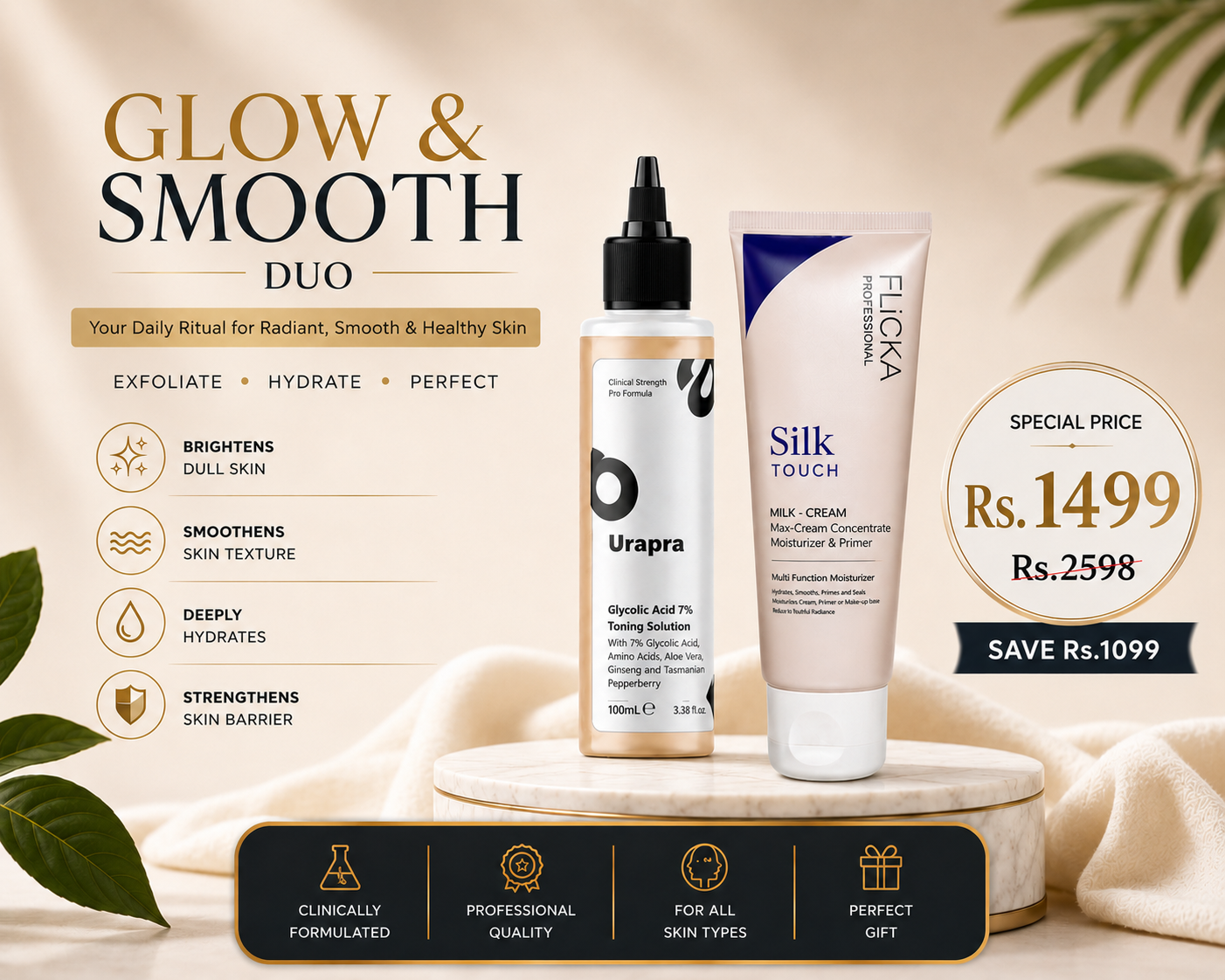 Glow & Smooth Duo – Flicka Primer + Glycolic Acid