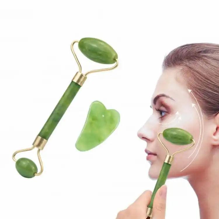2 In 1 Jade Roller & Gua Sha Set khubsurti.pk