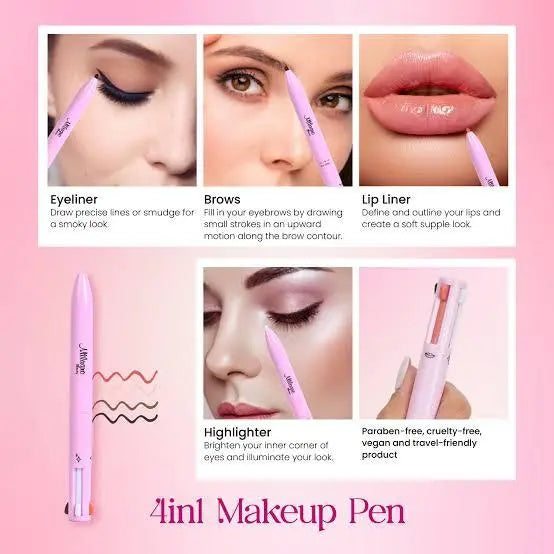 4 In 1 Makeup Pen - Eye Liner Brow, Lip Liner, Highlighter - Waterproof Makeup Pen khubsurti.pk 4 In 1 Makeup Pen - Eye Liner Brow, Lip Liner, Highlighter - Waterproof Makeup Pen wddtrn-rx.myshopify.com