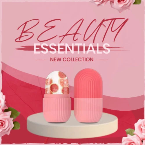 ice roller holder mold infused with citrus slices for face de-puffing and skincare routines