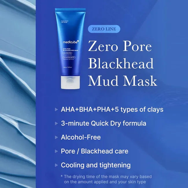 Medicube Zero Pore Blackhead Mud Mask - 100g - Free Applicator khubsurti.pk