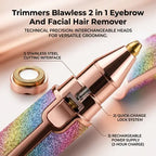 2 in 1 rechargeable eyebrow and facial hair remover precision grooming trimmer.
