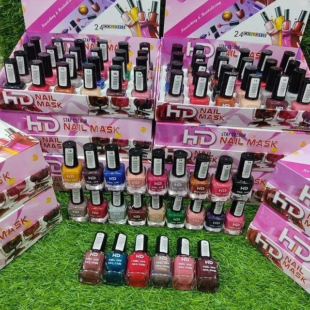 24 Pcs HD Peel off Nail Polish Box khubsurti.pk