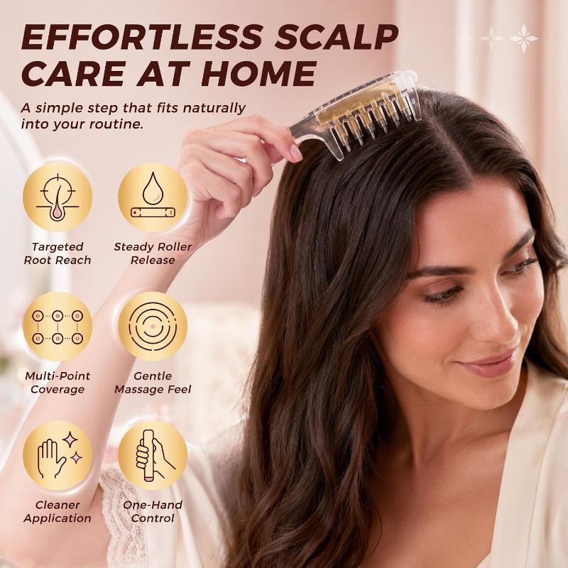 Unisex Transparent Hair Oil Comb Applicator Massage with Built-In Liquid Reservoir