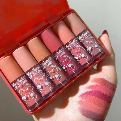Cute Bear Lip Gloss ( Set of 6) khubsurti.pk