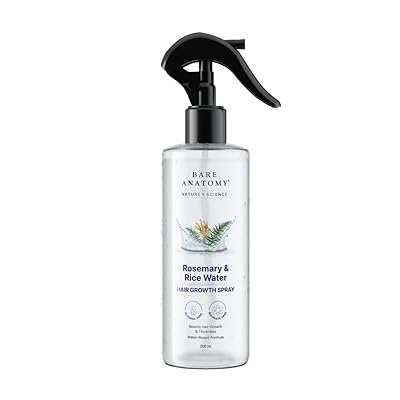 Bare Anatomy Rosemary Water Spray for Hair Growth & Hair Fall Control - With Rice Water & 100% Natural Extracts - 200ml