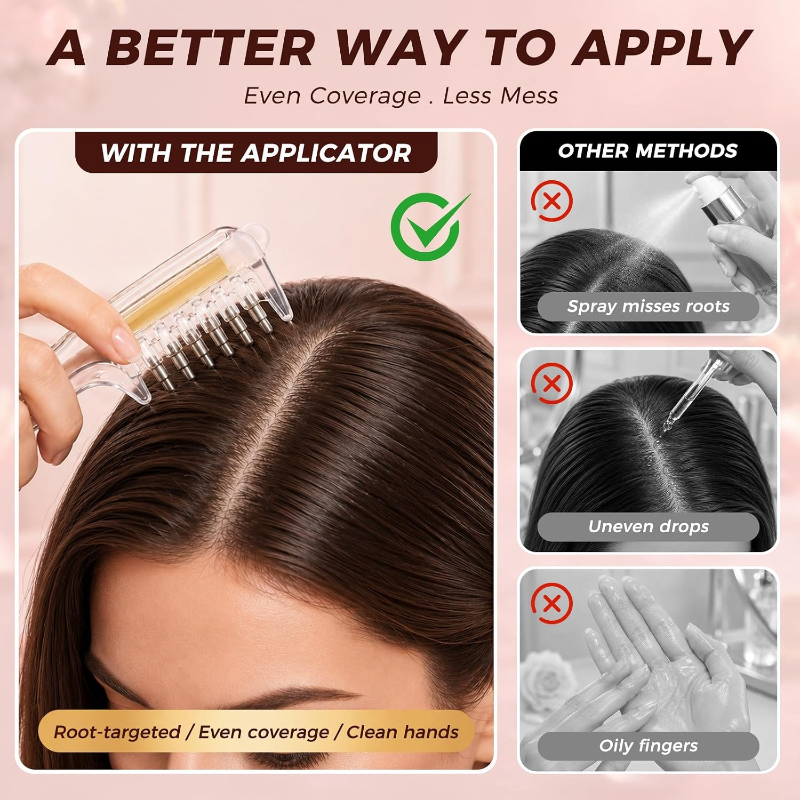 Unisex Transparent Hair Oil Comb Applicator Massage with Built-In Liquid Reservoir
