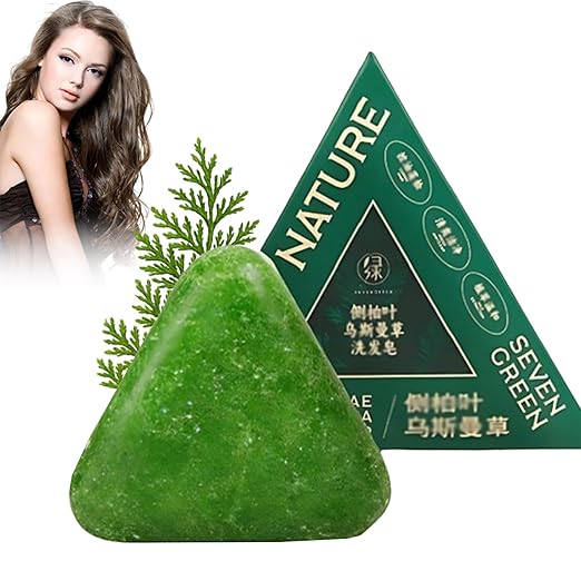 Seven Green - Natural Herbal Hair Shampoo Soap for Scalp Care and Hair Strengthening 125g