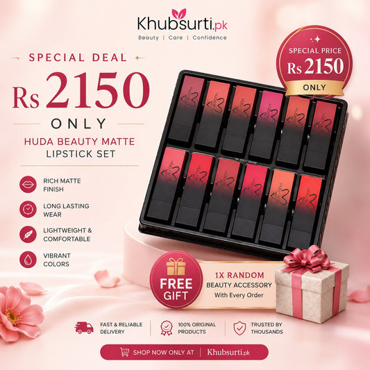 Huda Beauty Matte Lipstick Set – 12 Pcs | with Free Gift