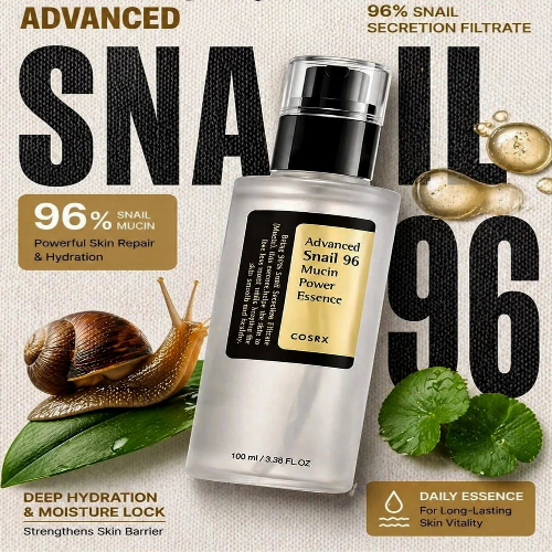 COSRX Advanced Snail 96 Mucin Power Essence 100ml with 96.3% snail secretion filtrate for hydrating skincare