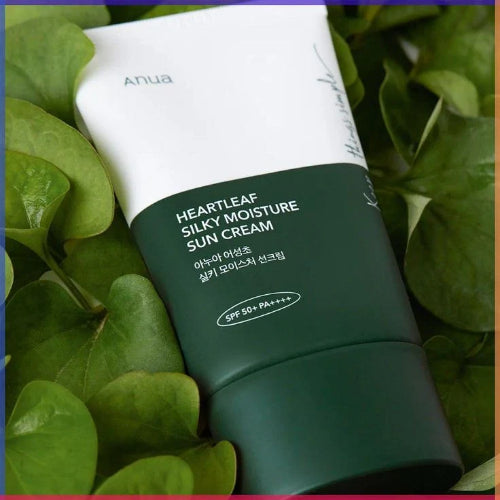 Anua Heartleaf Silky Moisture Sun Cream SPF 50 Plus PA++++ 50ml Korean sunscreen with Heartleaf extract