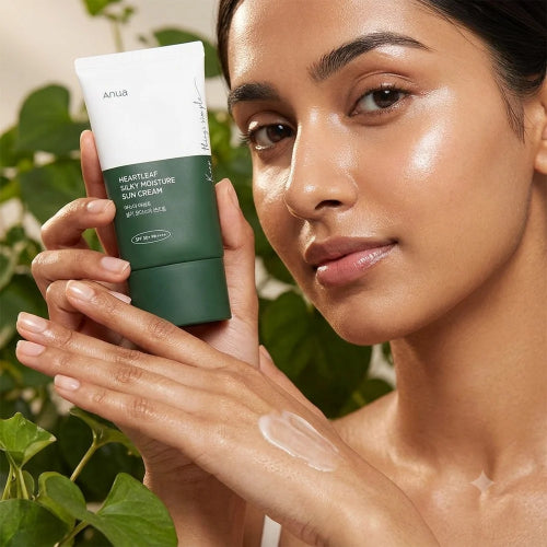 Anua Heartleaf Silky Moisture Sun Cream SPF 50 Plus PA++++ 50ml Korean sunscreen with Heartleaf extract