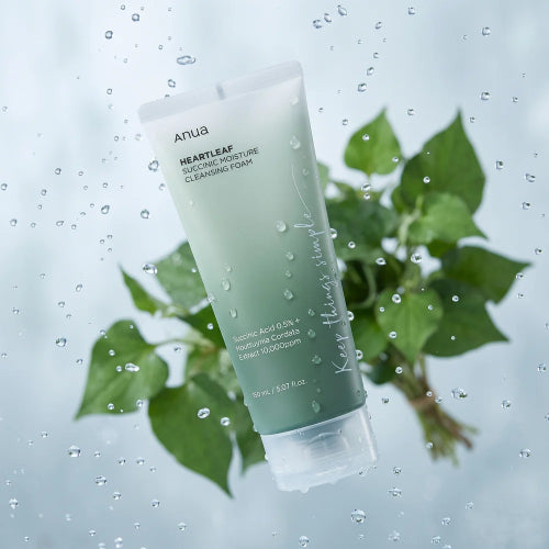Anua Heartleaf Succinic Moisture Cleansing Foam 150ml with Heartleaf extract and Succinic Acid