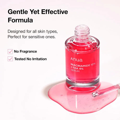 Anua 10% Niacinamide + 4% Tranexamic Acid Serum 30ml for Dark Spots and Uneven Skin Tone
