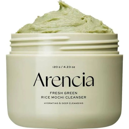 Arencia Fresh Green Rice Mochi Cleanser 120g with green rice formula for facial cleansing