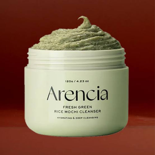 Arencia Fresh Green Rice Mochi Cleanser 120g with green rice formula for facial cleansing