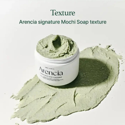 Arencia Fresh Green Rice Mochi Cleanser 120g with green rice formula for facial cleansing