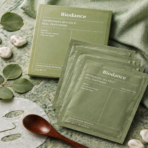 Biodance Refreshing Sea Kelp Real Deep Mask 4 sheet Korean hydrogel facial mask for hydration and soothing care