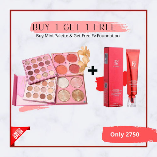 Buy 1 Get 1 Free Makeup Offer – Mini Makeup Palette with Free FV Foundation at Khubsurti.pk
