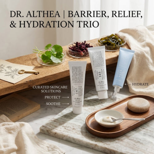 Dr. Althea Barrier Relief and Hydration Trio with 147 Barrier Cream, 345 Relief Cream and Aqua Marine Watery Cream