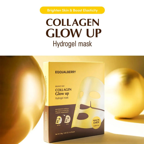 Eqqualberry Collagen Glow Up Hydrogel Mask 30g with niacinamide and glutathione