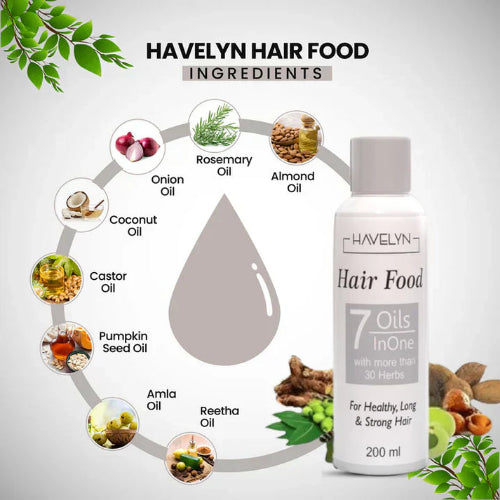 Havelyn Hair Food Oil 7 In One Herbal Hair Oil with 7 Oils and 30+ Ayurvedic Herbs