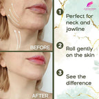 Green jade facial roller and heart-shaped gua sha stone for facial massage and skincare on a clean white background.