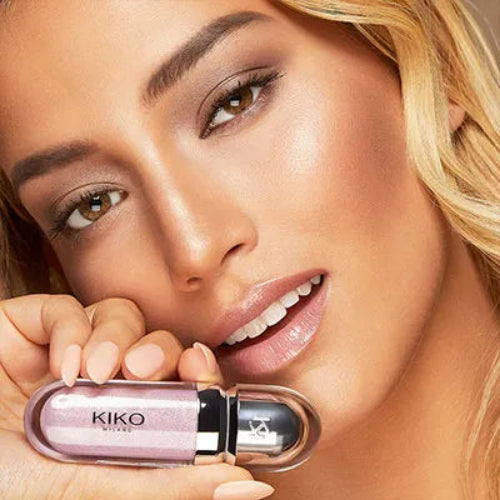 KIKO Milano shimmer lip gloss in pink and peach shades for glossy lip makeup