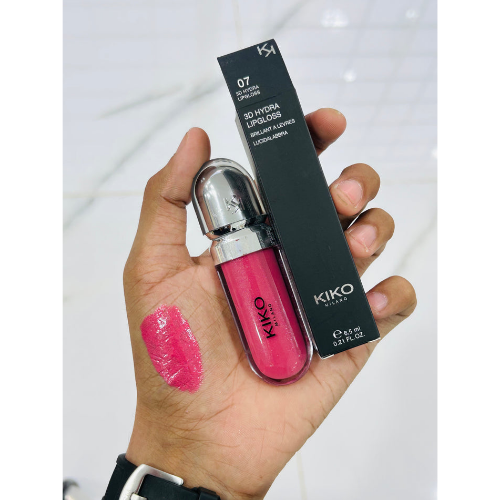 KIKO Milano shimmer lip gloss in pink and peach shades for glossy lip makeup