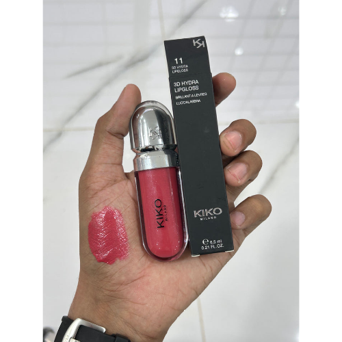 KIKO Milano shimmer lip gloss in pink and peach shades for glossy lip makeup