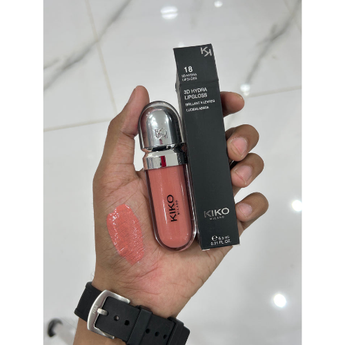 KIKO Milano shimmer lip gloss in pink and peach shades for glossy lip makeup