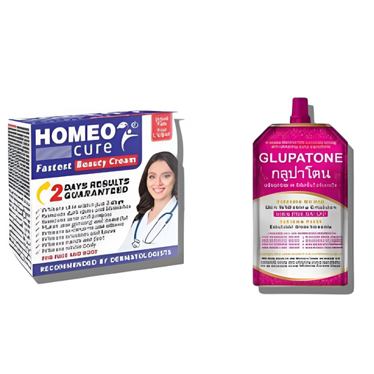 2 in 1 GLUPATONE Whitening Emulsion With Homeo Cure Cream khubsurti.pk