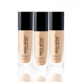 Miss Rose Oil-Free Liquid Foundation in three 30ml bottles with black caps