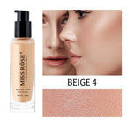 Miss Rose Oil-Free Liquid Foundation in three 30ml bottles with black caps
