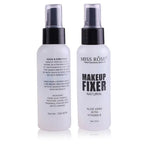 Miss Rose Natural Makeup Fixer spray with Aloe Vera and Vitamin E in a 100ml bottle.