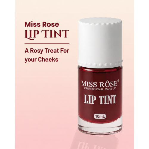 Miss Rose long-lasting lip tint with applicator, waterproof lip and cheek tint for natural, vibrant color.