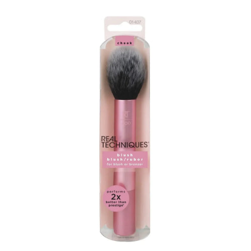 Real Techniques blush brush with soft synthetic bristles for applying blush and bronzer